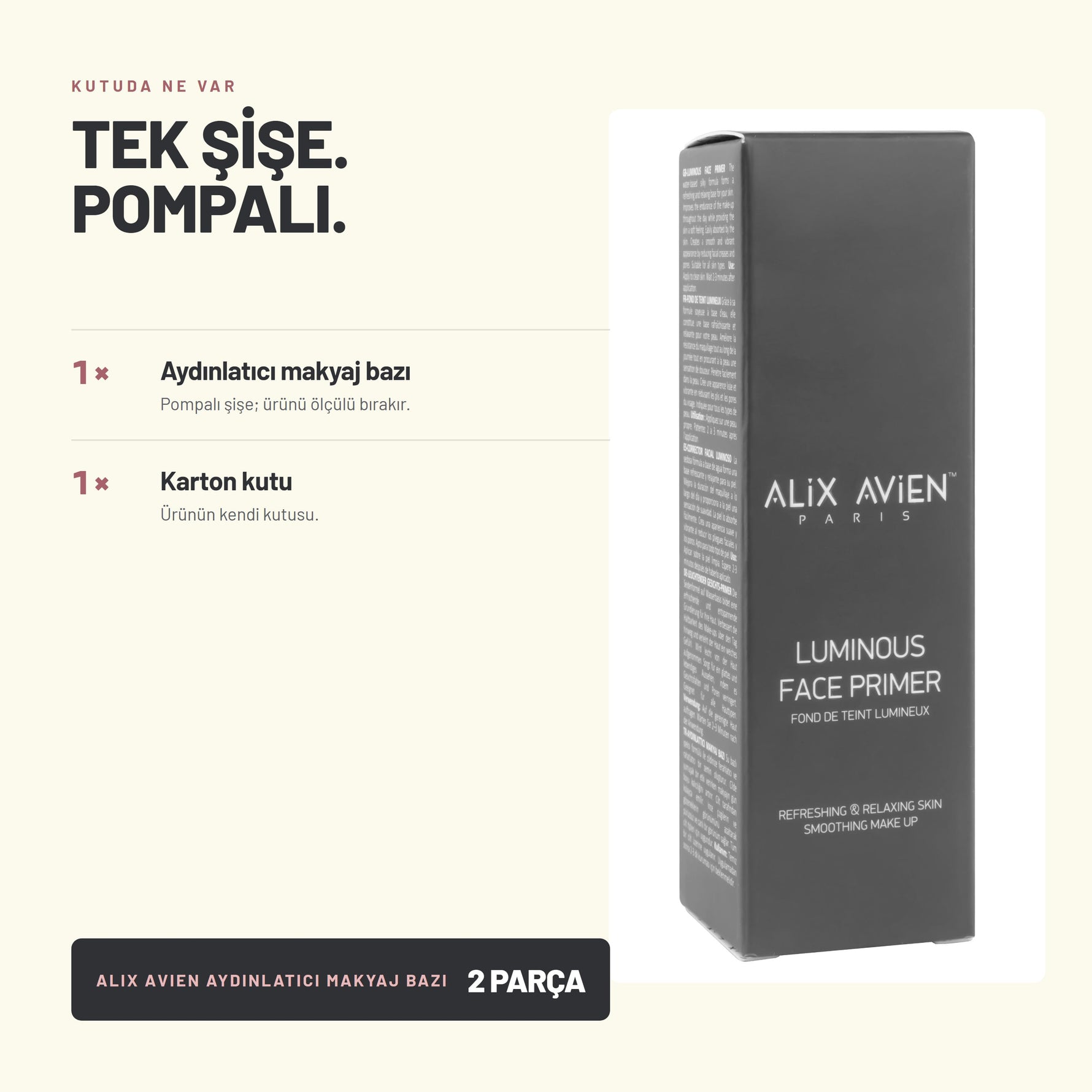 Parlak Cilt Görünümlü Su Bazlı Makyaj Bazı | Luminios Face Primer
