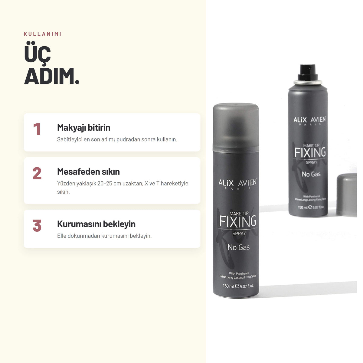 Makeup Fixing Spray No Gas makyaj sabitleyici sprey nasıl uygulanır, adım adım