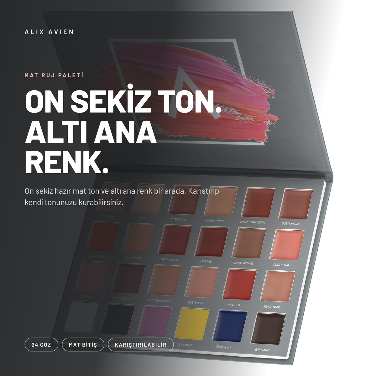 Master Art Lip Palette - Yoğun Kremsi Ruj Paleti | Alix Avien