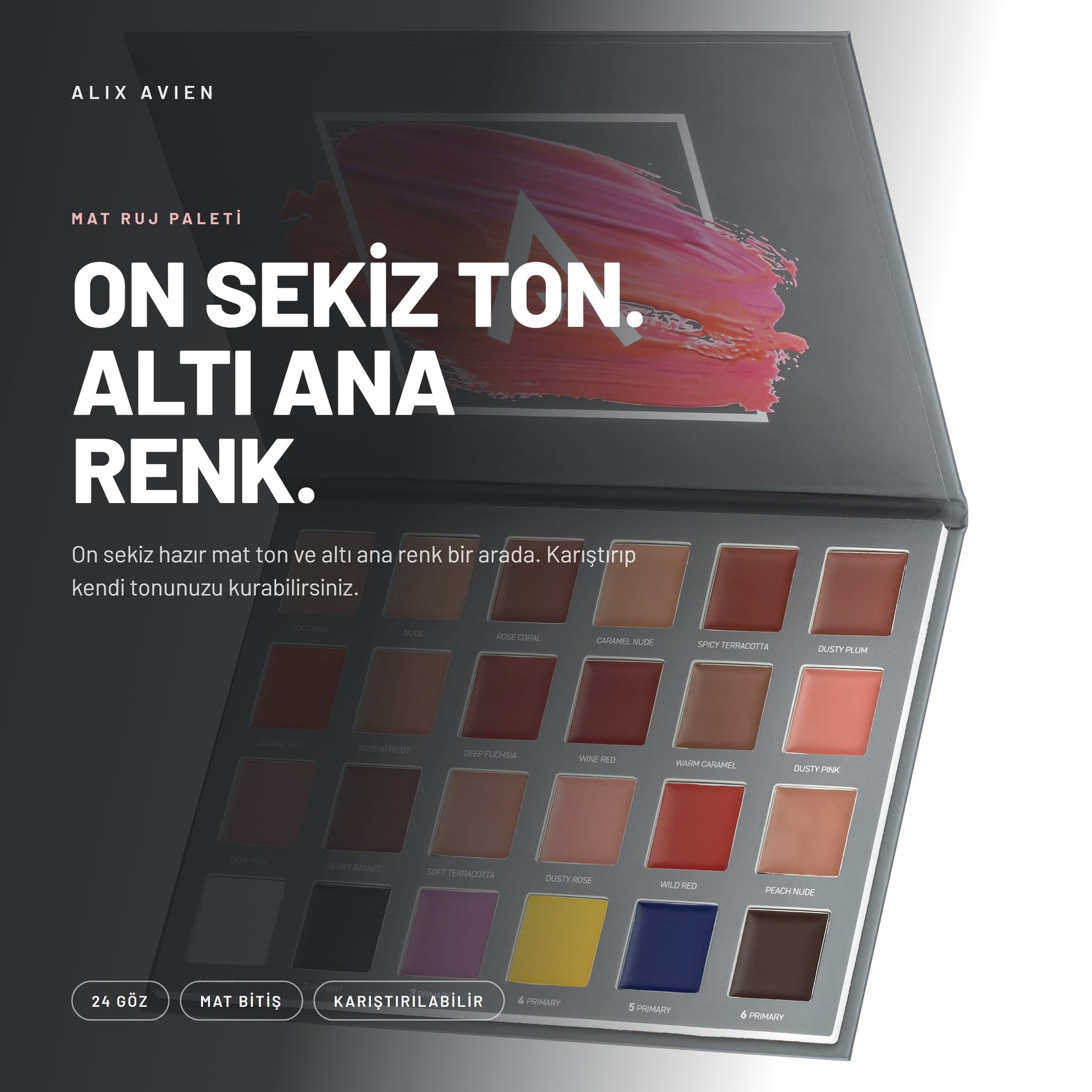 Master Art Lip Palette - Yoğun Kremsi Ruj Paleti | Alix Avien