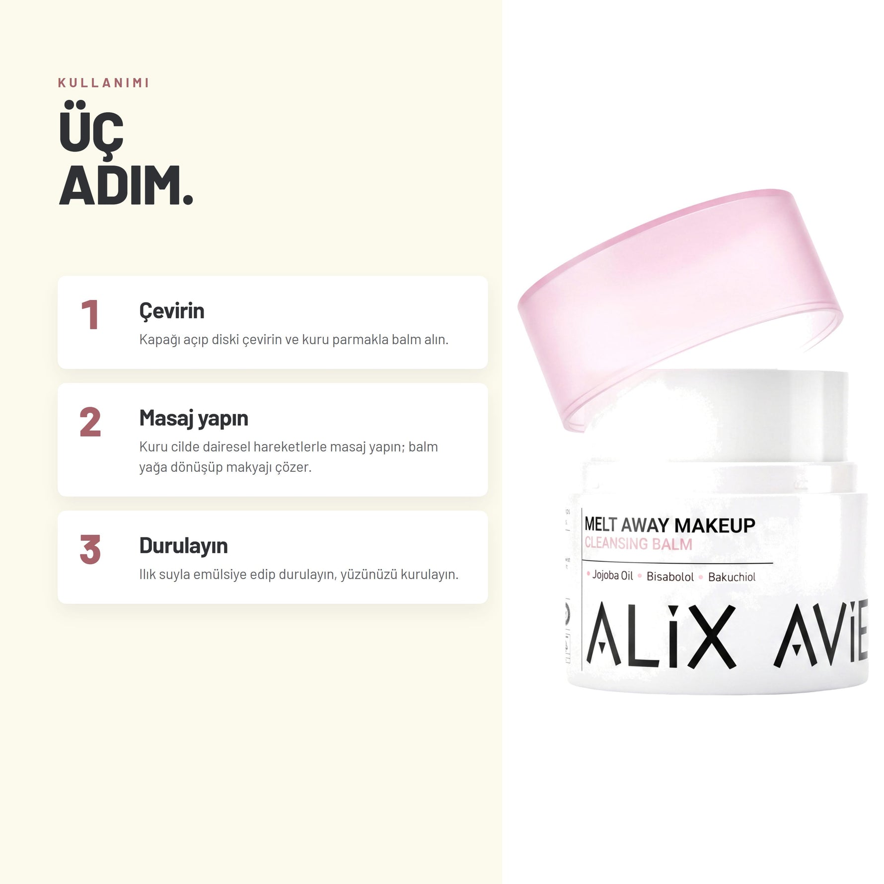 Makeup Cleansing Balm - Eriyebilen Besleyici Makyaj Temizleme Balmı | Alix Avien 