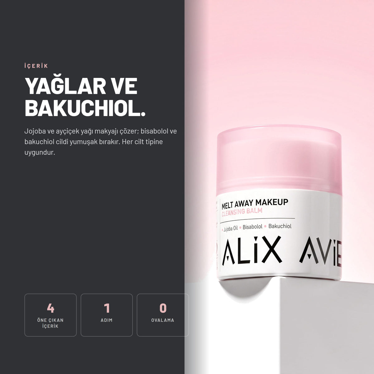 Makeup Cleansing Balm - Eriyebilen Besleyici Makyaj Temizleme Balmı | Alix Avien 