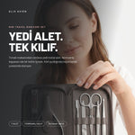 Mini Travel Manicure Set - Küçük Seyahat Boy Çantalı 7'li Manikür Seti | Alix Avien 