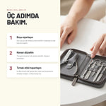 Mini Travel Manicure Set - Küçük Seyahat Boy Çantalı 7'li Manikür Seti | Alix Avien 