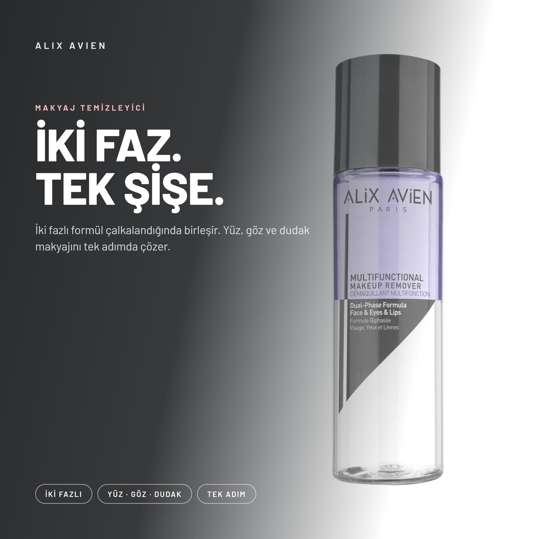 Çift Fazlı Çok Amaçlı Makyaj Temizleyici