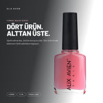 Alix Avien Nail Wellness ürün tanıtım görseli - Ojenin altına baz, üstüne koruyucu kat.