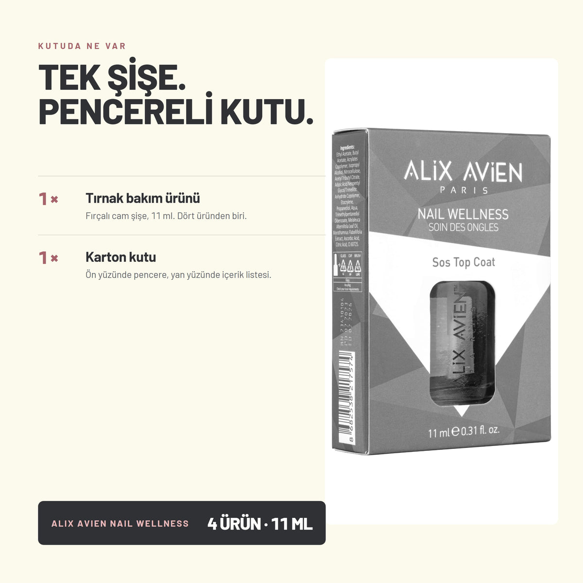 Nail Wellness tırnak bakım ojesi kutu içeriği