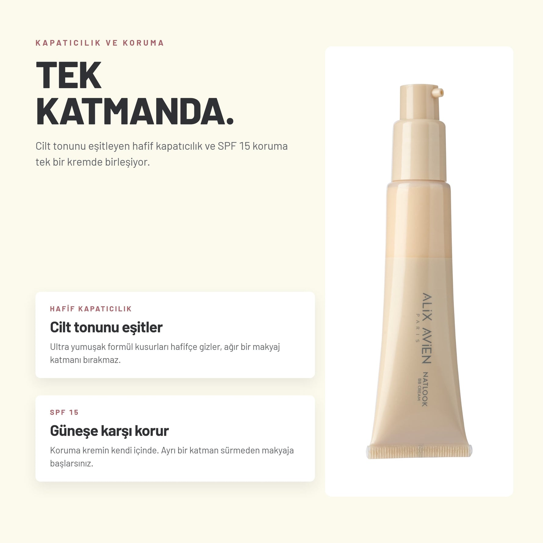 Yoğun Nemlendiricili SPF15 BB Krem | Natlook BB Cream