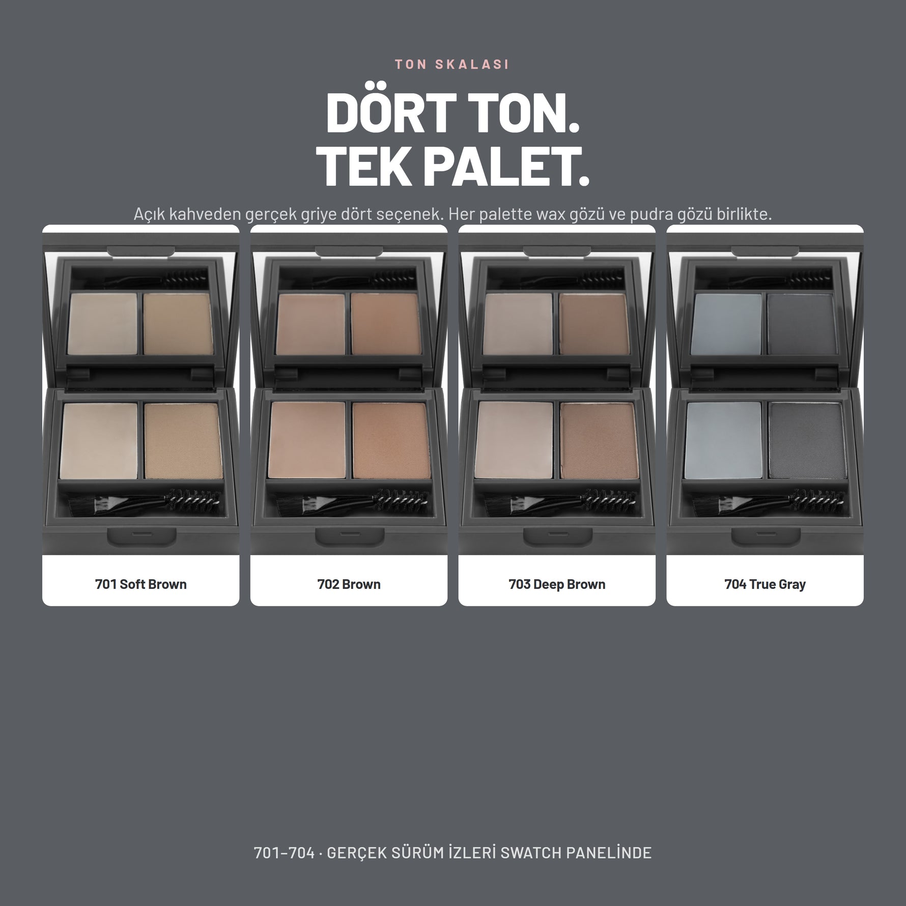 Fix Brow Palette - Belirginleştirici Kaş Pudrası ve Vaks Paleti | Alix Avien