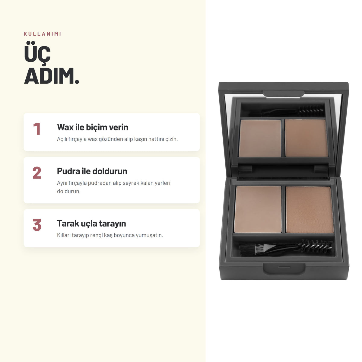 Fix Brow Palette - Belirginleştirici Kaş Pudrası ve Vaks Paleti | Alix Avien
