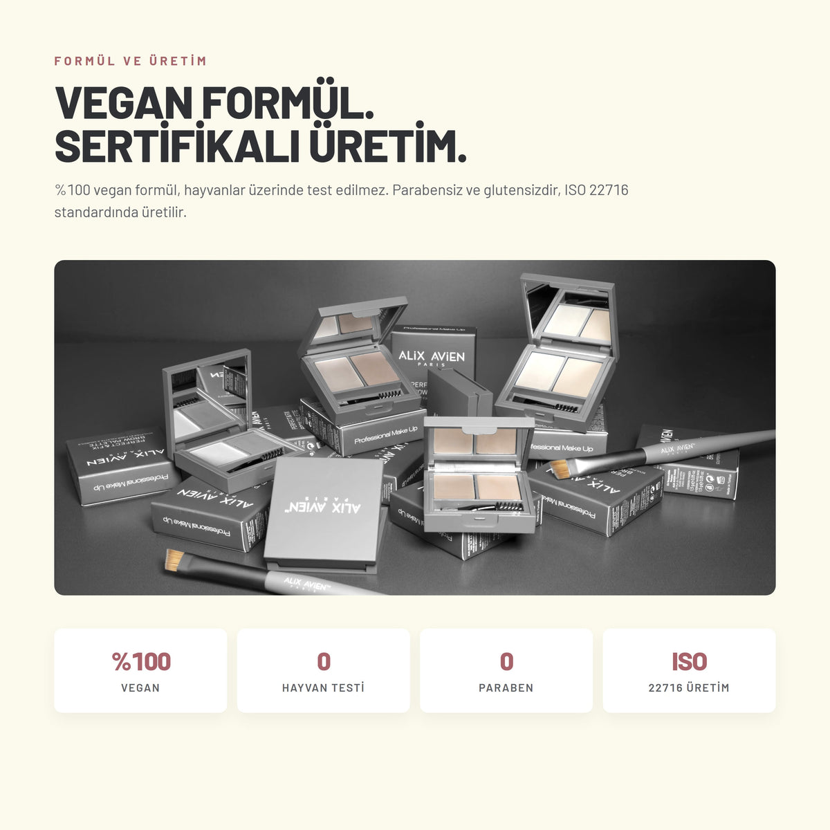 Fix Brow Palette - Belirginleştirici Kaş Pudrası ve Vaks Paleti | Alix Avien