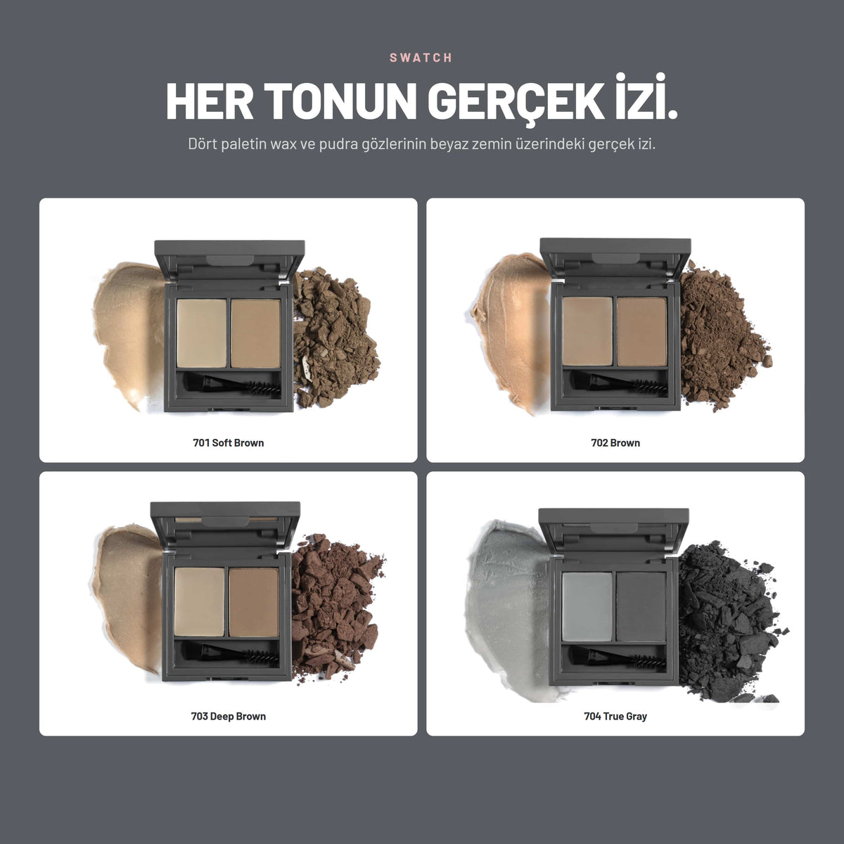 Fix Brow Palette - Belirginleştirici Kaş Pudrası ve Vaks Paleti | Alix Avien