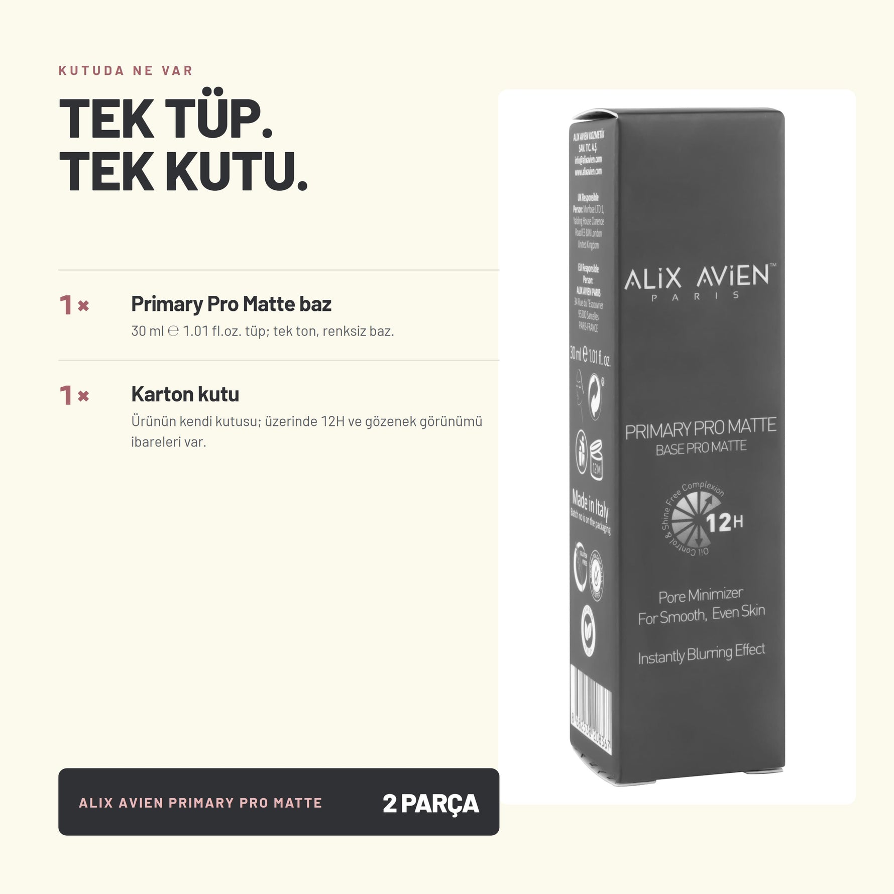 Primary Pro Matte - Gözenek Gizleyici Mat Makyaj Bazı | Alix Avien