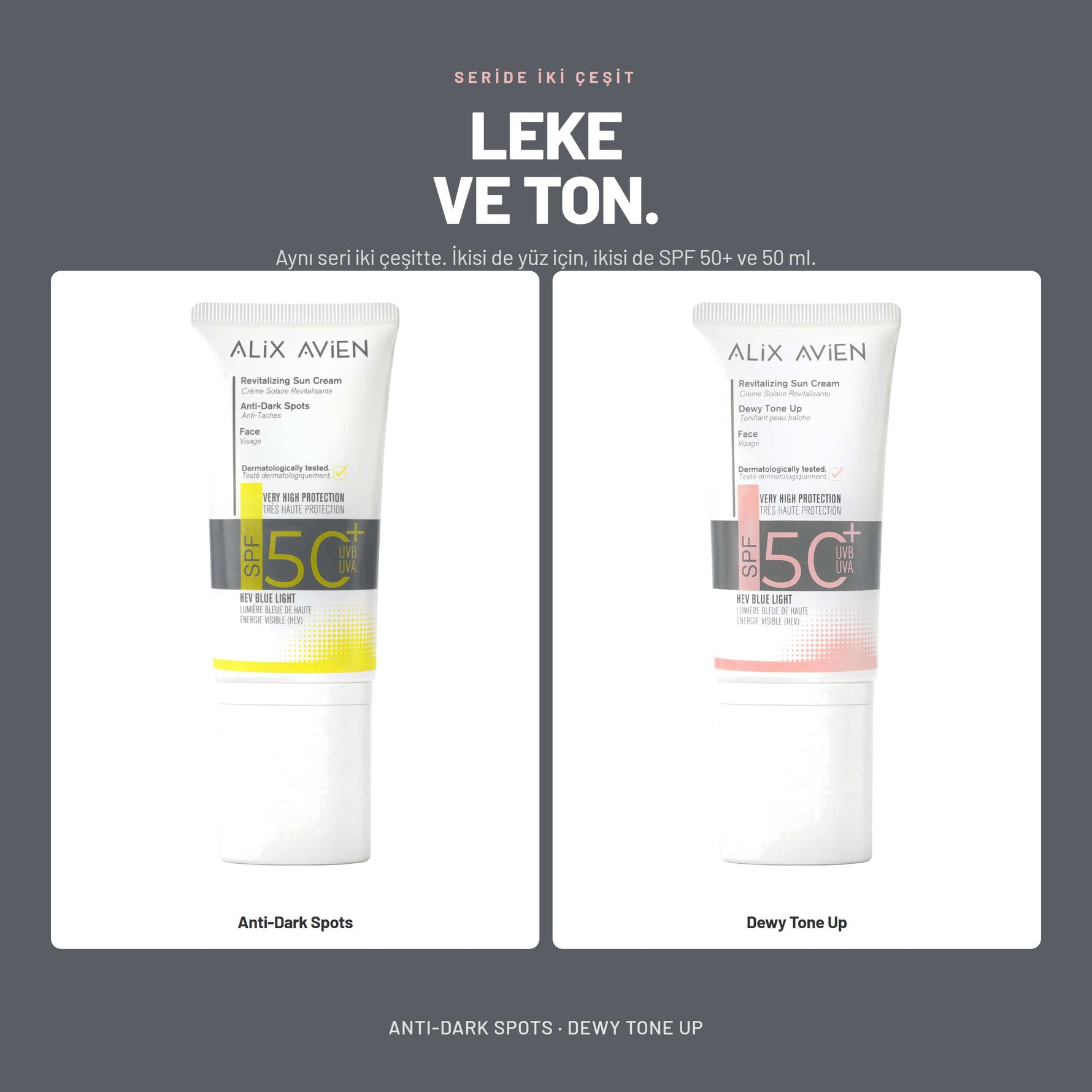 Revitalizing Sun Cream Anti Dark Spots - Leke Karşıtı SPF50+ Güneş Kremi | Alix Avien 