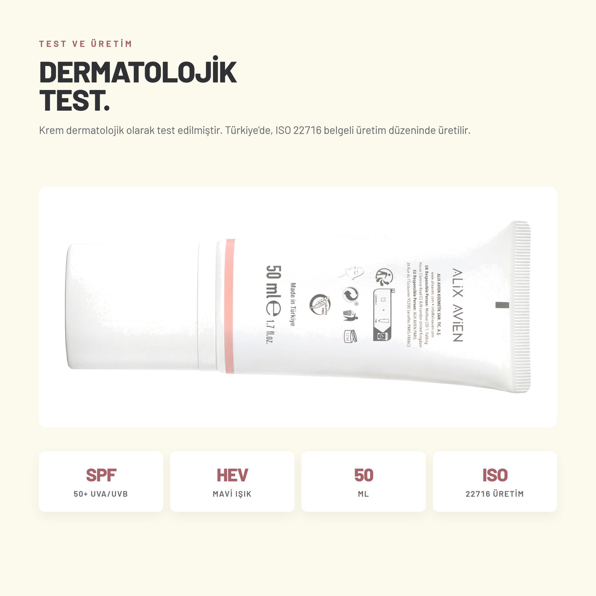 Revitalizing Sun Cream Dewy Tone Up - Aydınlık Görünüm SPF50+ Güneş Kremi | Alix Avien 
