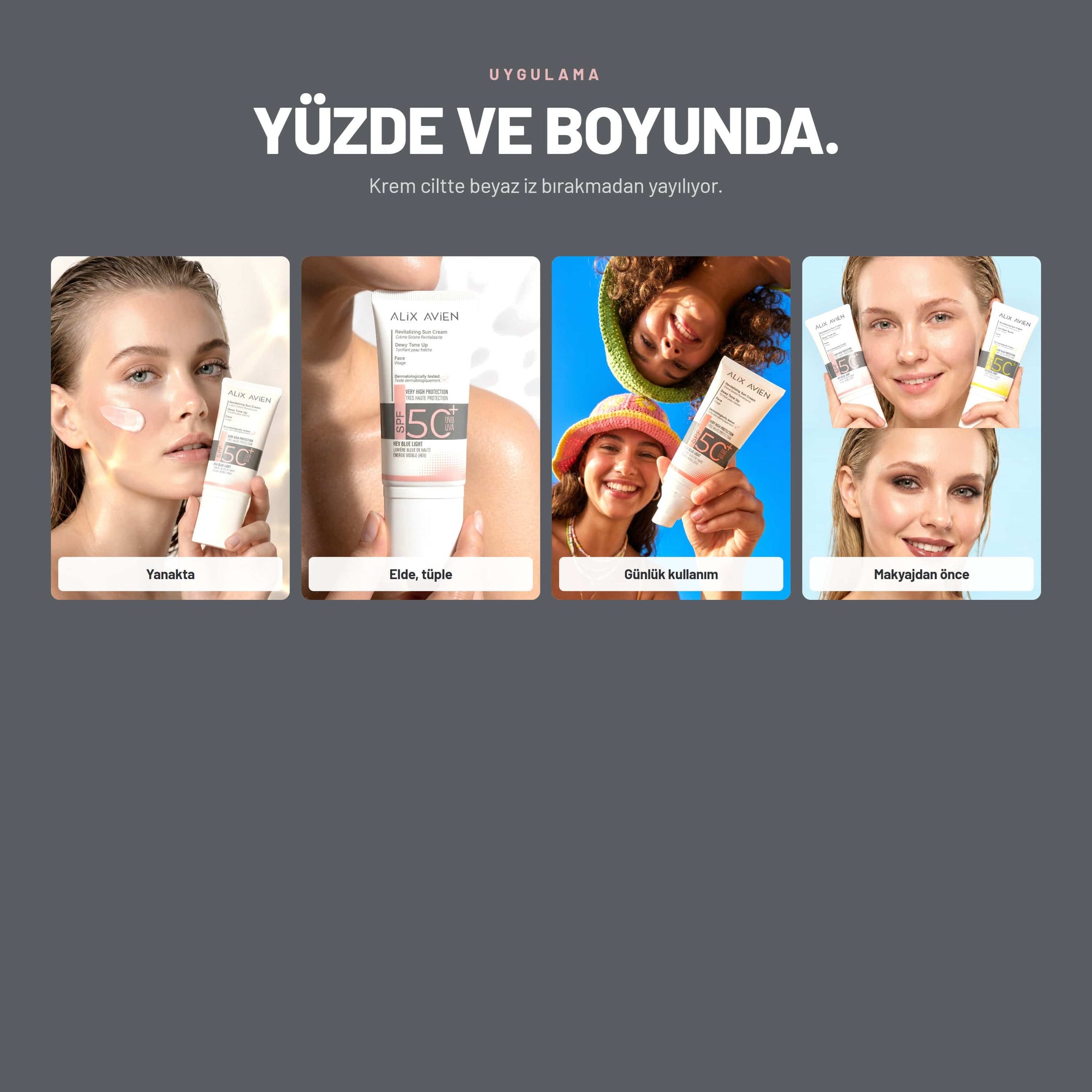 Revitalizing Sun Cream Dewy Tone Up - Aydınlık Görünüm SPF50+ Güneş Kremi | Alix Avien 