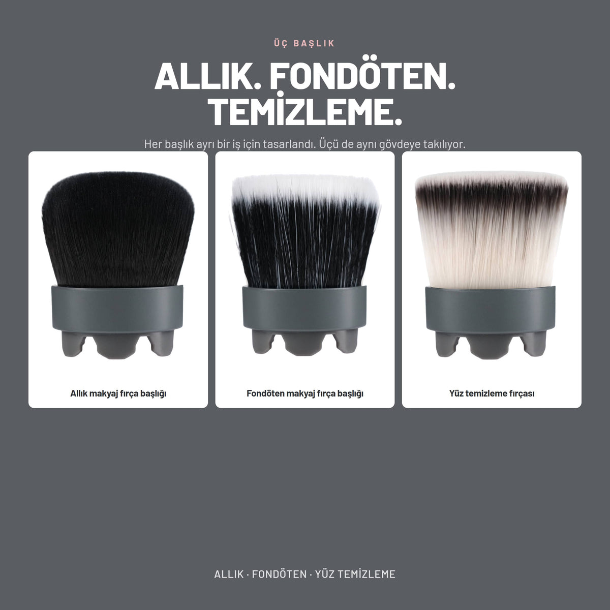 Magnetic Makeup Brush - Çok Amaçlı Döner Başlıklı Pilli Makyaj Fırçası | Alix Avien 