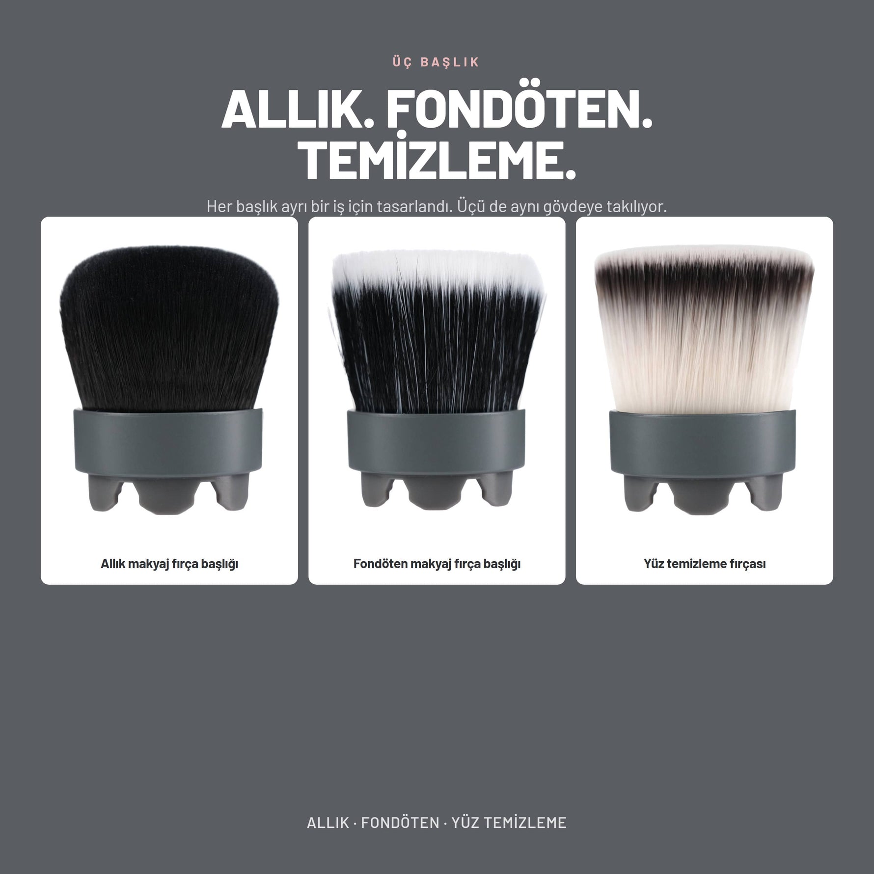 Magnetic Makeup Brush - Çok Amaçlı Döner Başlıklı Pilli Makyaj Fırçası | Alix Avien 