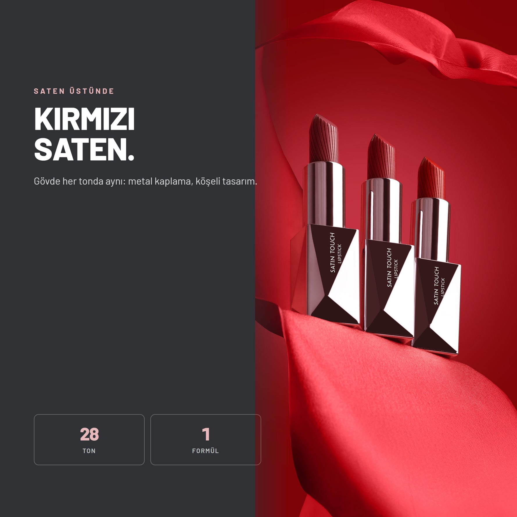 Nemlendirici Saten Bitişli Yarı Mat Ruj - Satin Touch Lipstick | Alix Avien