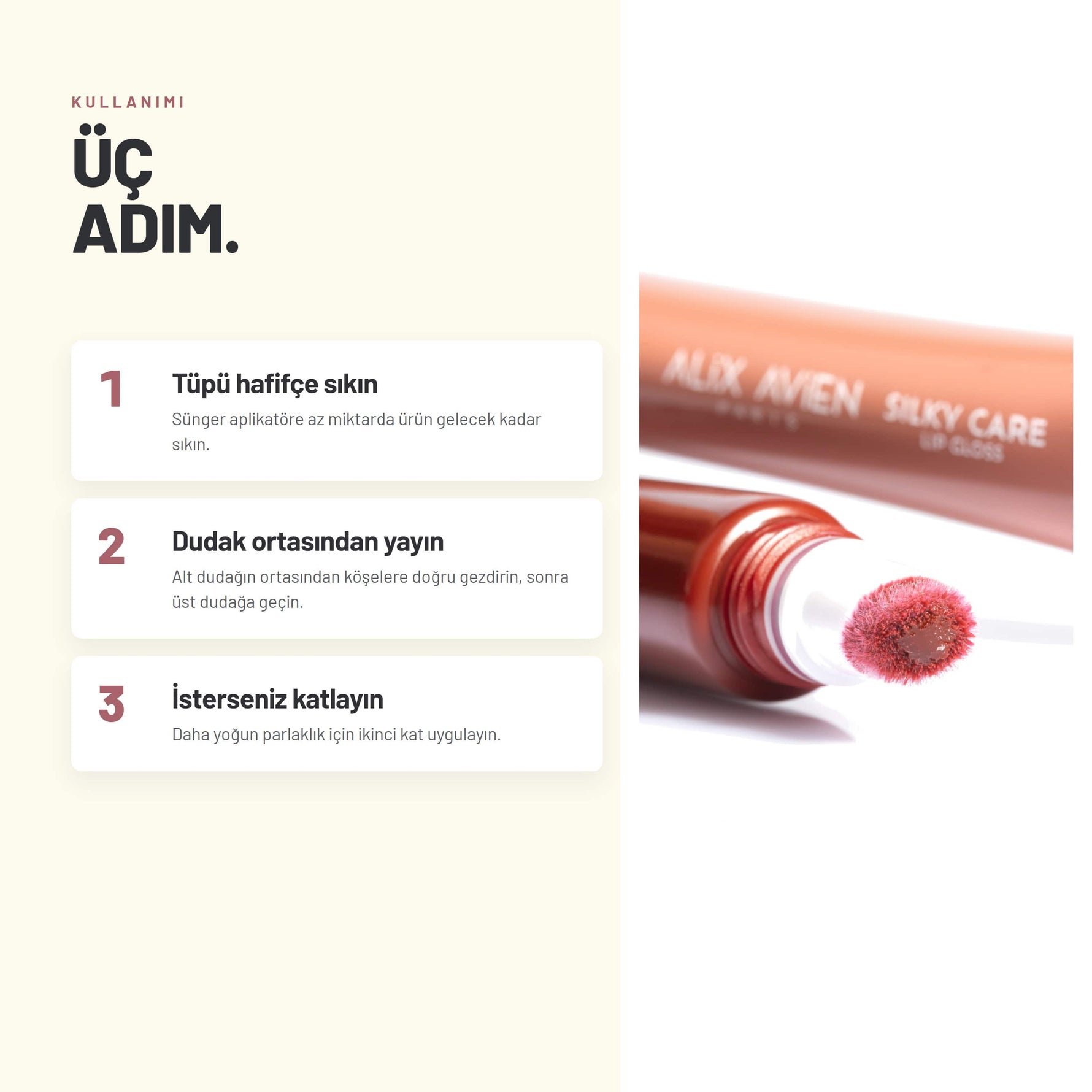 Dolgun Gürünüm ve Nemlendirici Etkili Dudak Parlatıcısı | Silky Care Lipgloss