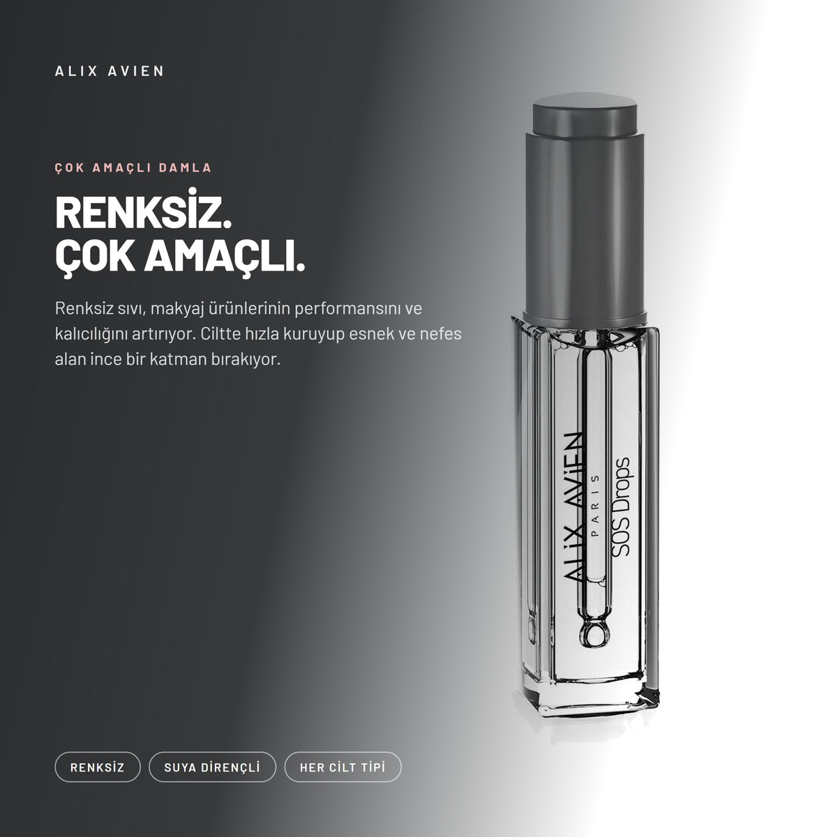 Çok Amaçlı Makyaj Karıştırma Sıvısı - SOS Drops  | Alix Avien
