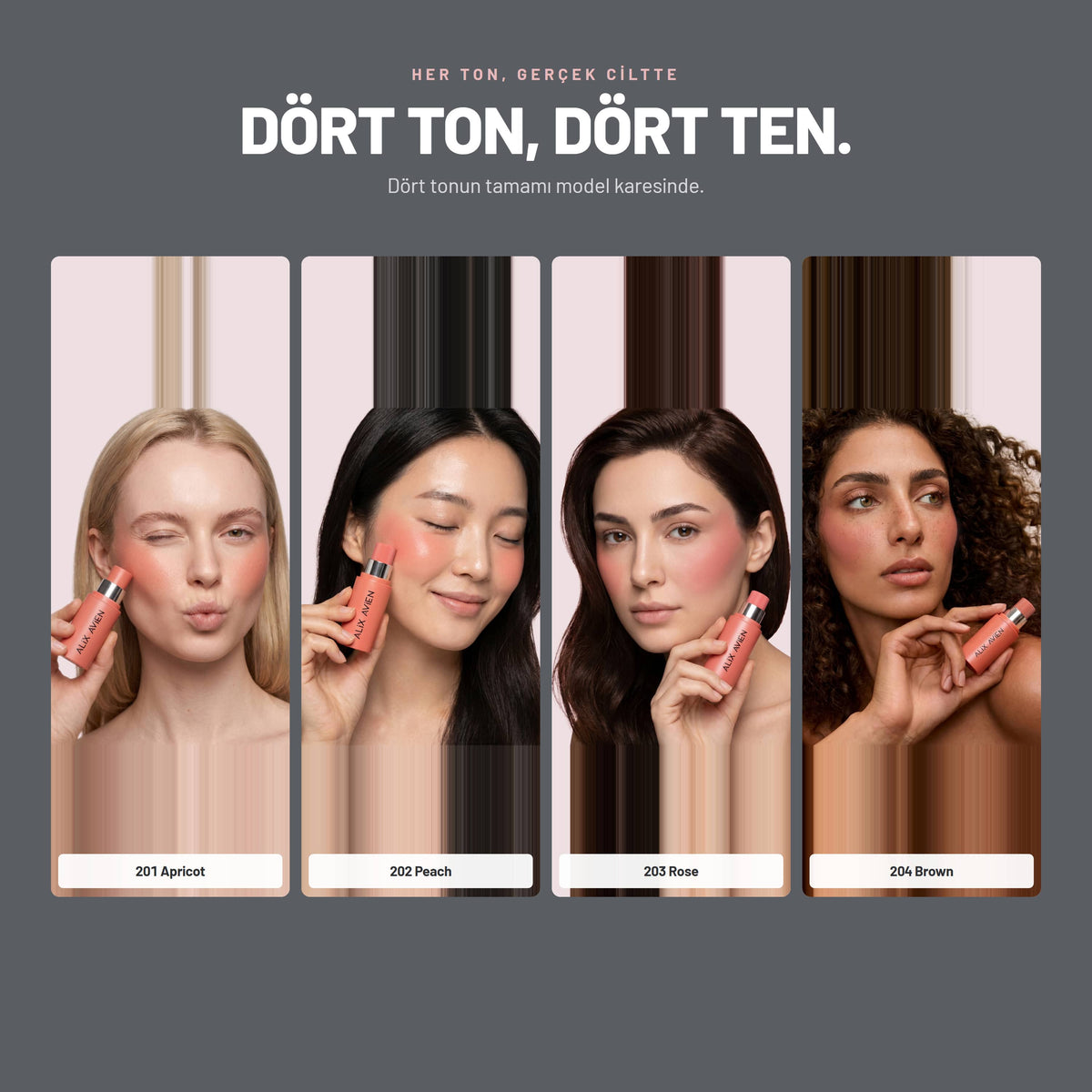Stick Blush - Nemlendirici Saten Bitişli Stick Allık | Alix Avien 