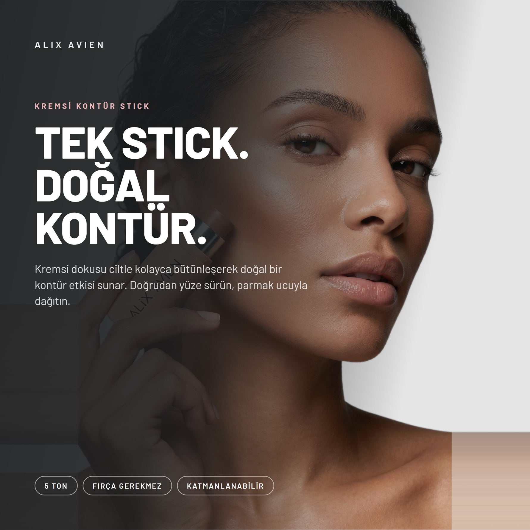 Stick Contour - Kremsi Dokulu Nemlendirici Stick Kontür | Alix Avien 