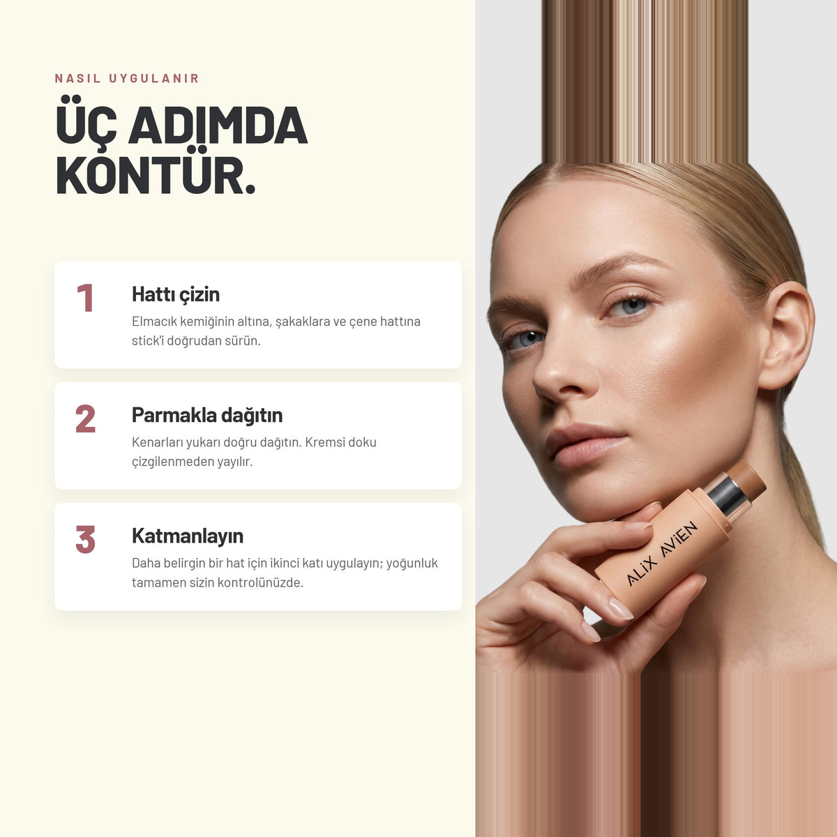 Stick Contour - Kremsi Dokulu Nemlendirici Stick Kontür | Alix Avien 