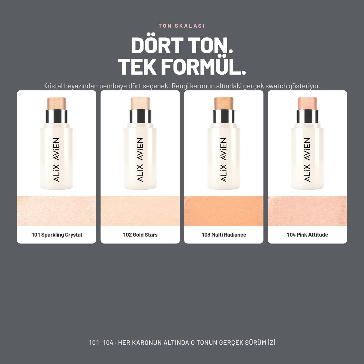 Stick Higlighter - Parlak Işıltılı Nemlendirici Krem Stick Aydınlatıcı | Alix Avien 