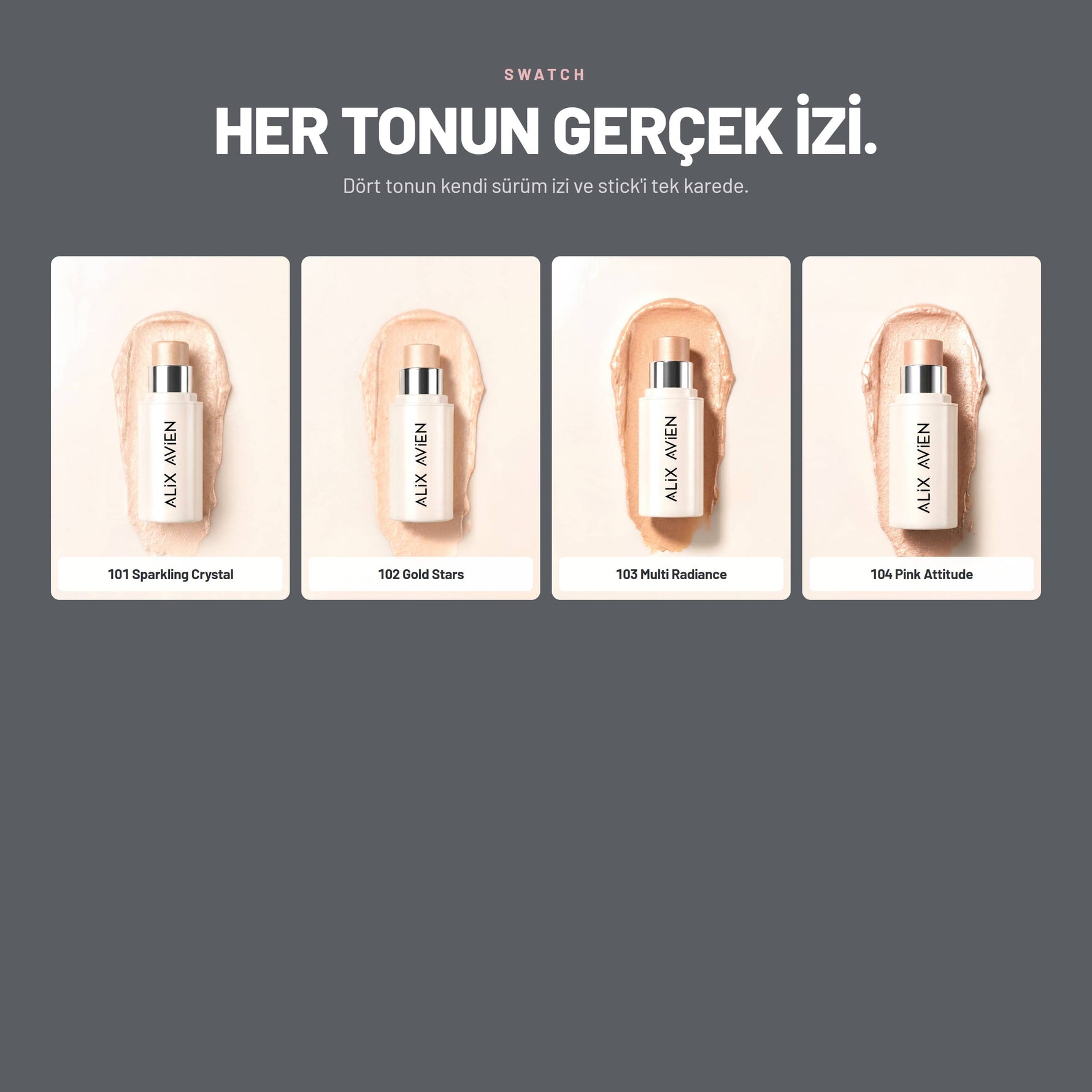 Stick Higlighter - Parlak Işıltılı Nemlendirici Krem Stick Aydınlatıcı | Alix Avien 