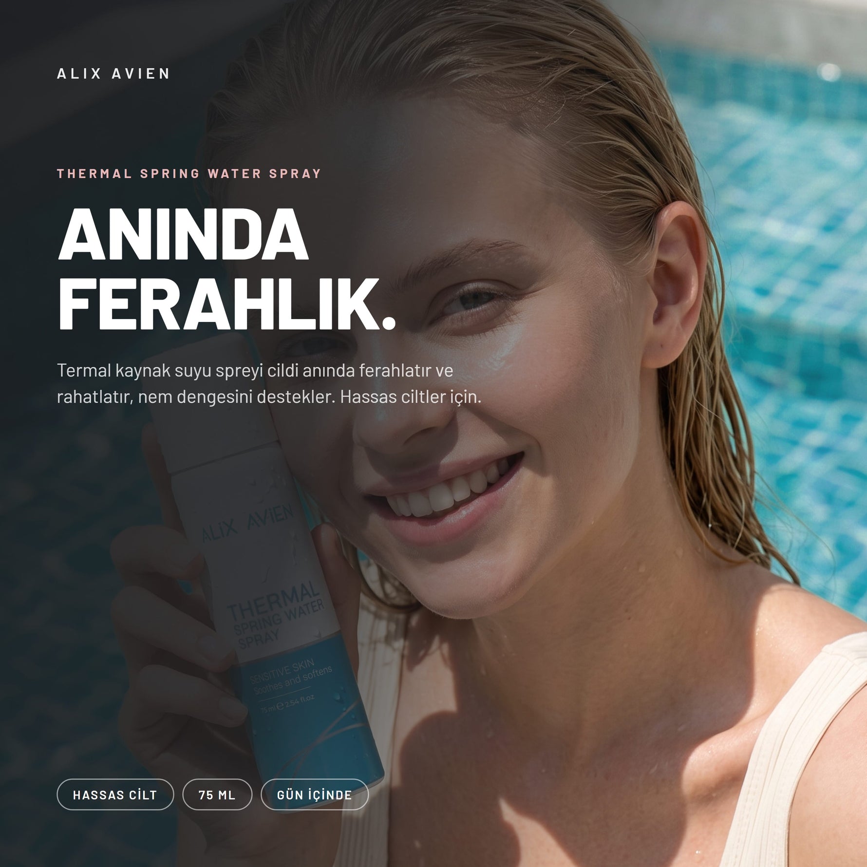 Ferahlatıcı Minerals İçerikli Termal Su Yüz Spreyi 75 ML | Alix Avien