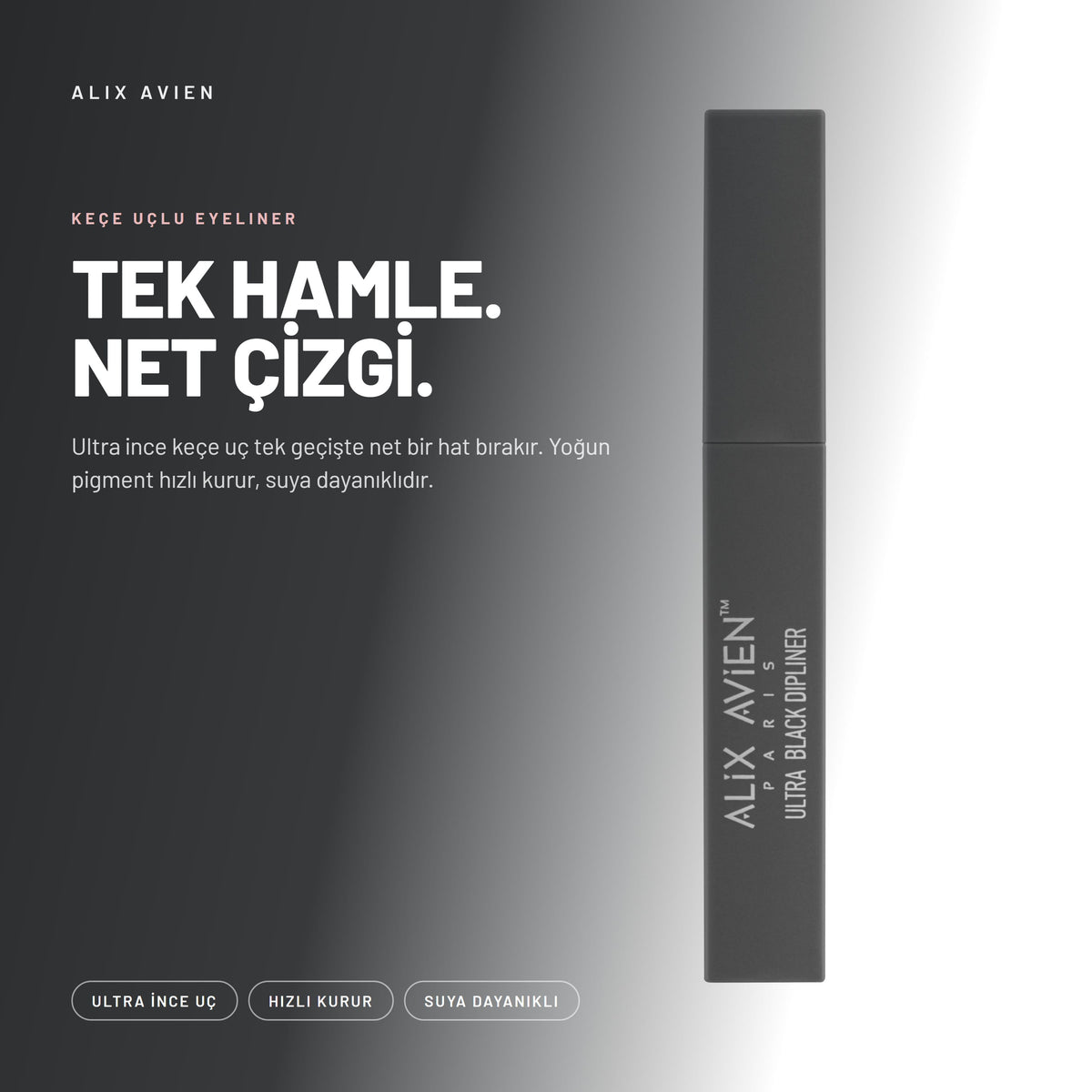 Ultra Black Dipliner - Yoğun Pigmetli Keçe Uçlu Dipliner | Alix Avien