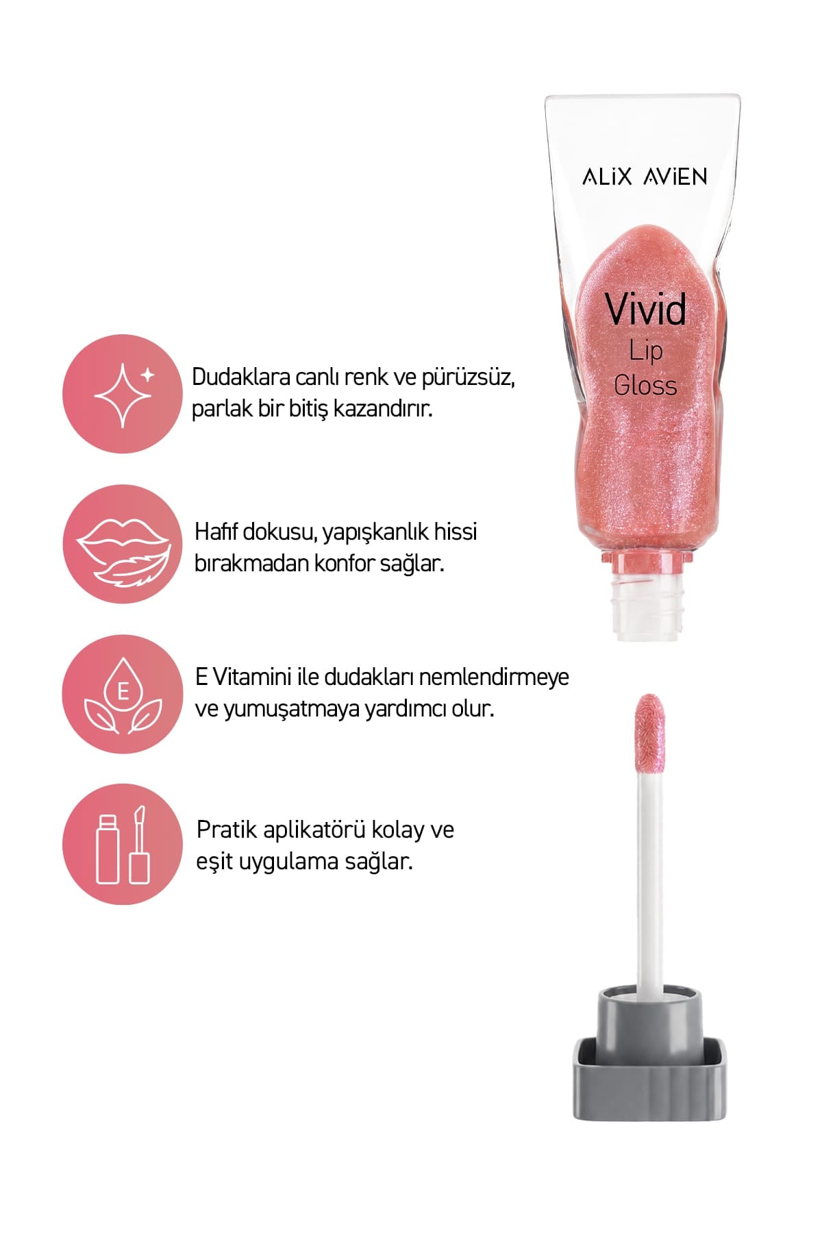 Vivid Lip Gloss | 5 Ton, Cam Gibi Parlak Bitiş