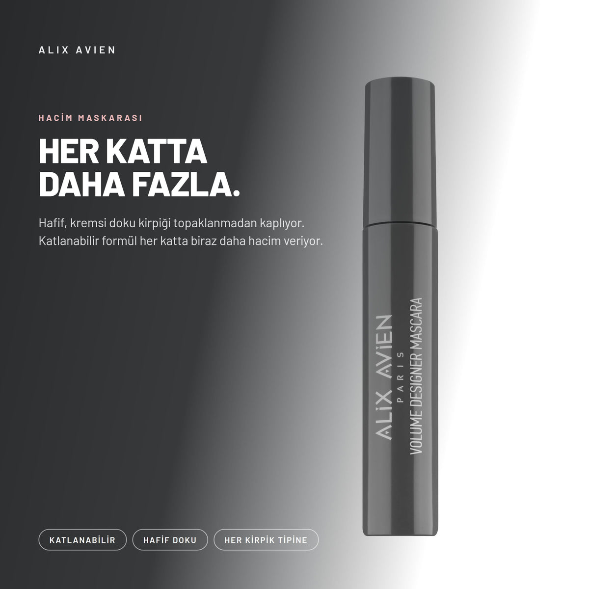 Volume Designer Mascara - Dolgunlaştırıcı Siyah Maskara | Alix Avien