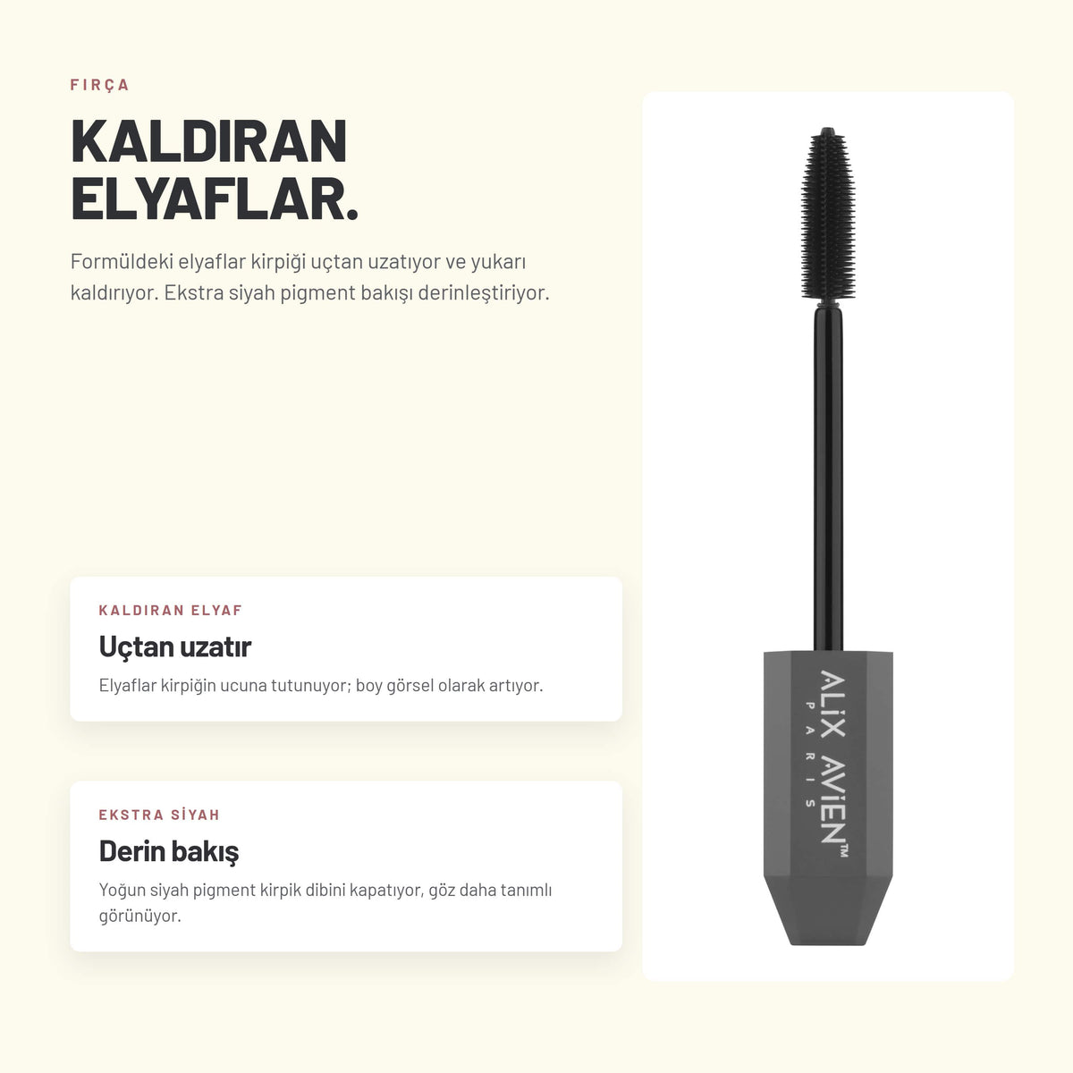 Suya Dayanıklı Maskara - Hacim Veren Siyah | Alix Avien