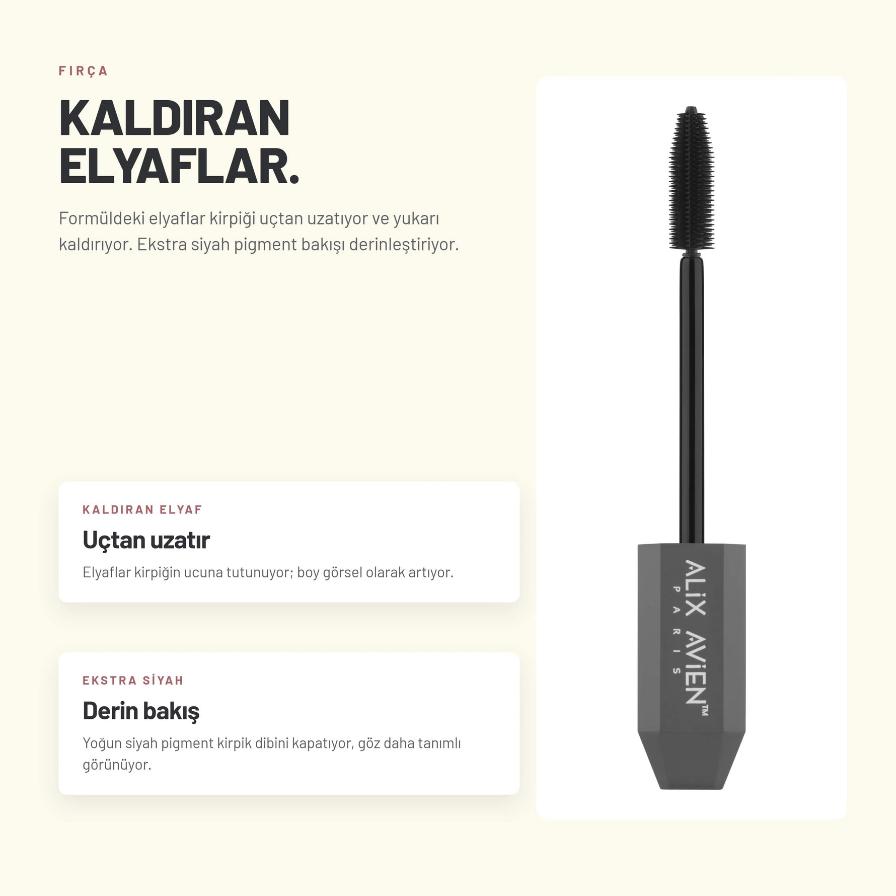 Suya Dayanıklı Maskara - Hacim Veren Siyah | Alix Avien