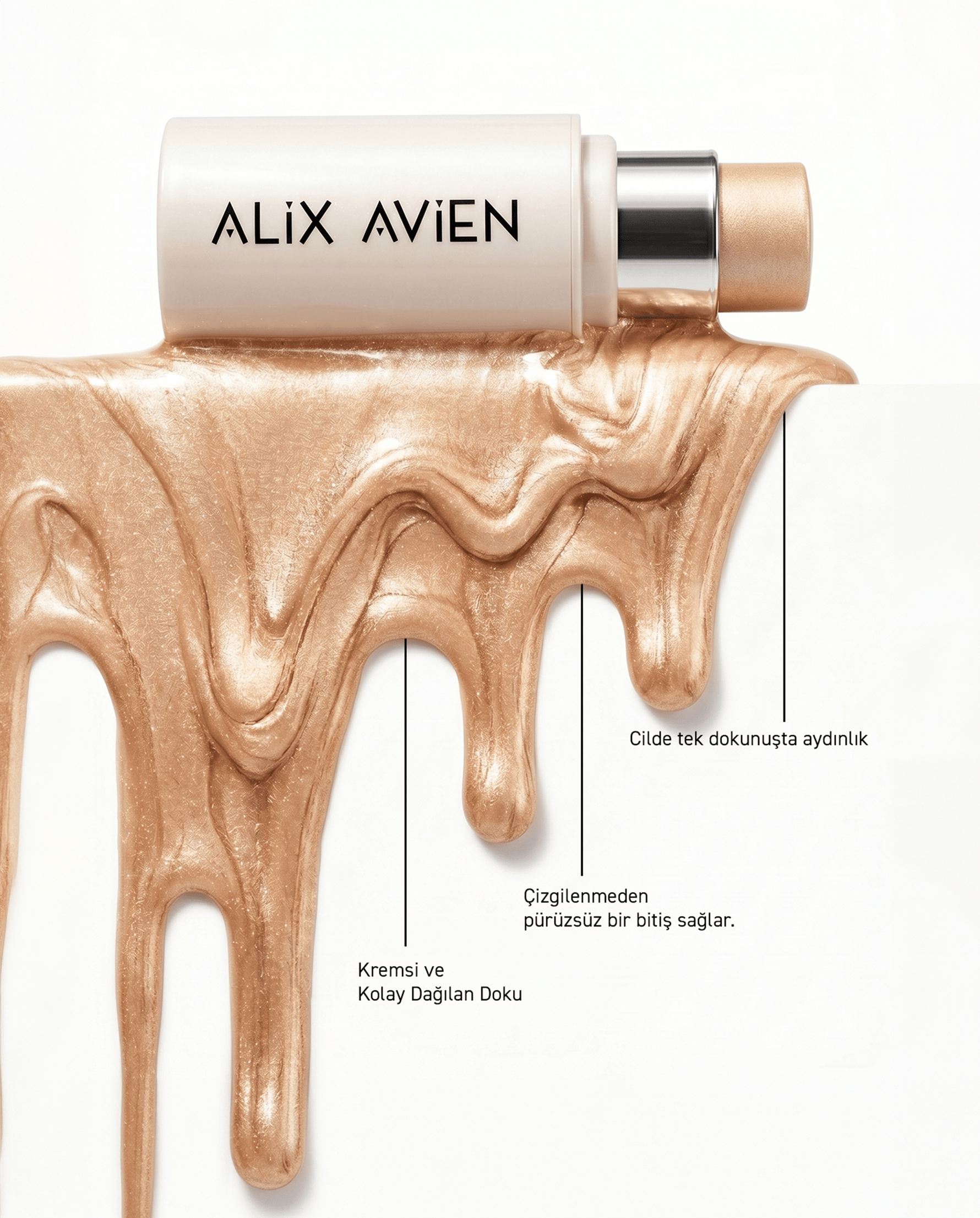 Stick Higlighter - Parlak Işıltılı Nemlendirici Krem Stick Aydınlatıcı | Alix Avien 