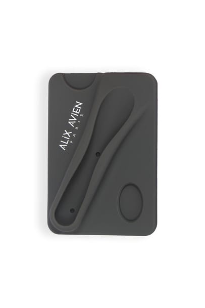 Gri Ruj Bölmeli Silikon Telefon Kartlığı - Silky Care Lipgloss Silicon Case Gray
